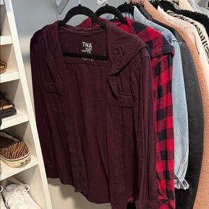 TNA hooded button up shirts